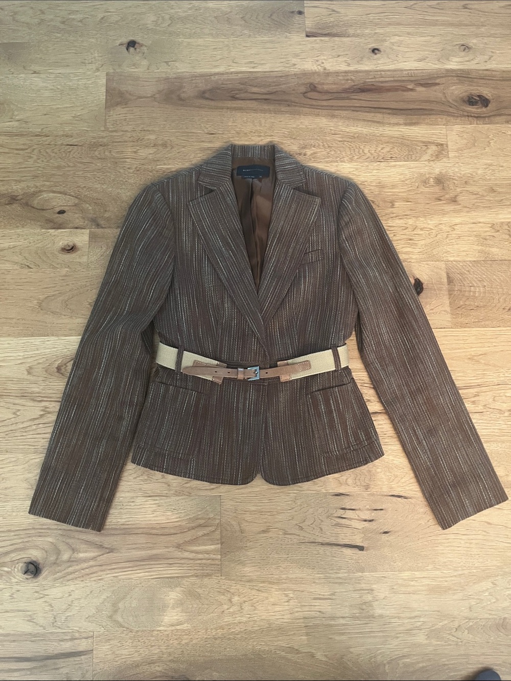 BCBGMAXAZRIA Brown Pinstripe Blazer